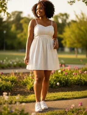 Lane Bryant Pastel metallic stripe sundress size 18